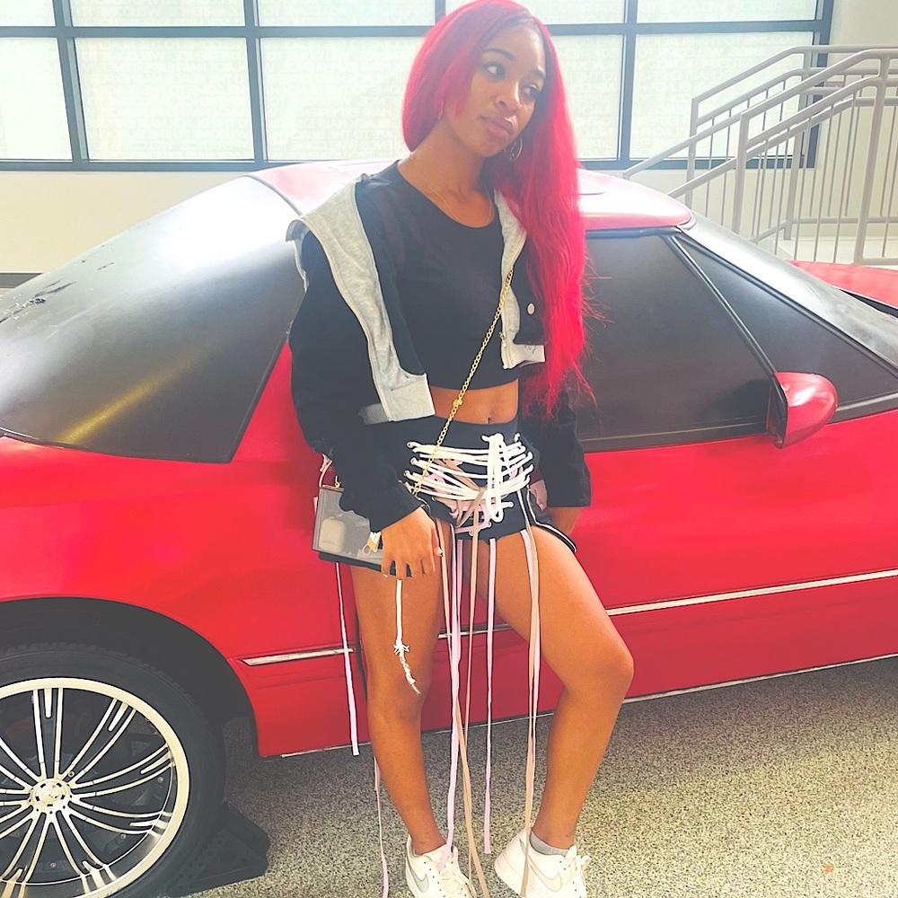 Black Long-Laced Shorts